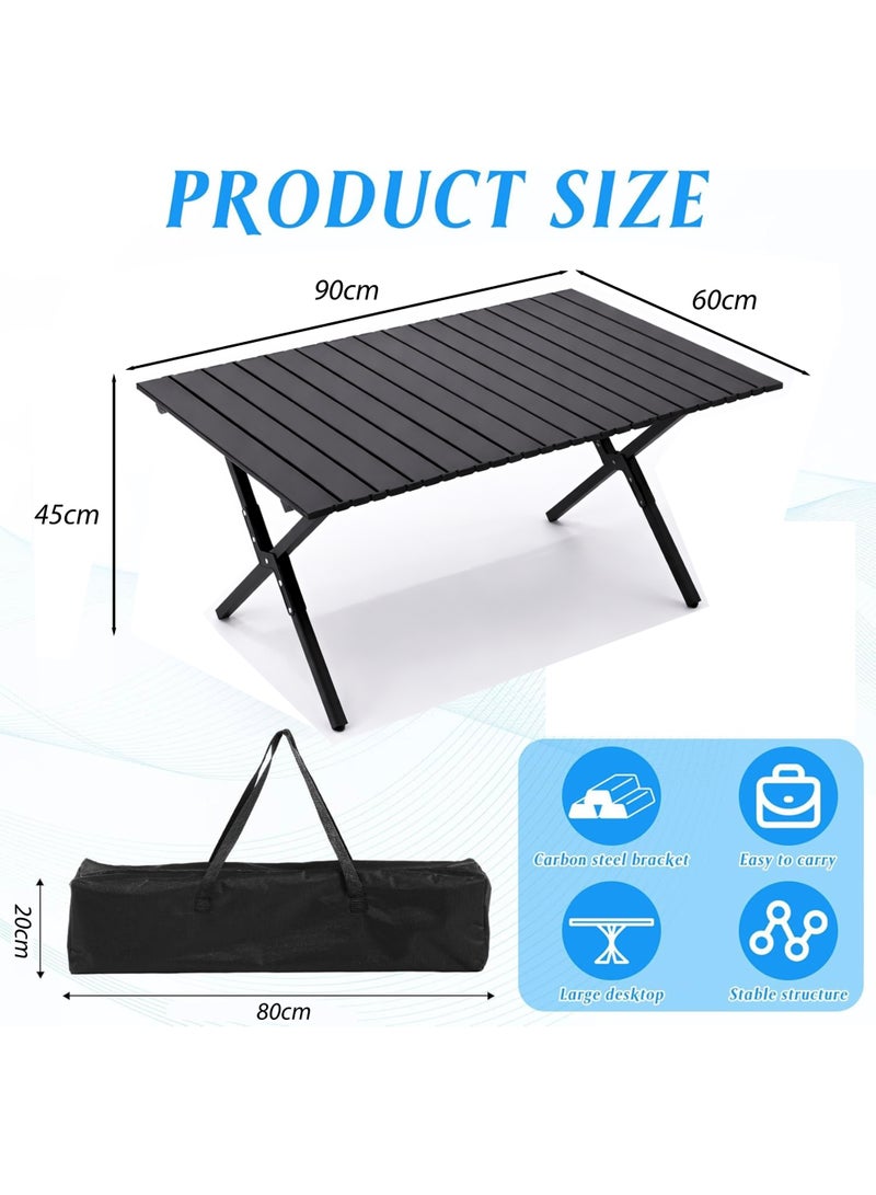 Toshionics Outdoor Camping Folding Table – Lightweight Portable Metal Roll Up Table with Carry Bag, Compact Foldable Picnic Table for Hiking, Fishing, Beach, BBQ, Cooking, Travel, Festival & Indoor Outdoor Use-90×60X45cm - Image 5